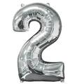 Anagram 26 in. Number 2 Silver Super Shape Foil Balloons 88596